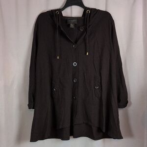 Christian Siriano Dark Brown Utility Jacket with Hood